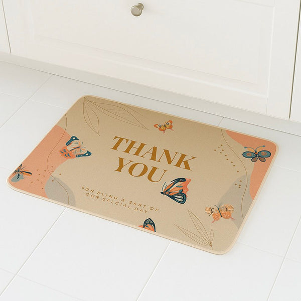DECORATIVE NON SLIP KITCHEN MAT 50X80CM THANKYOU