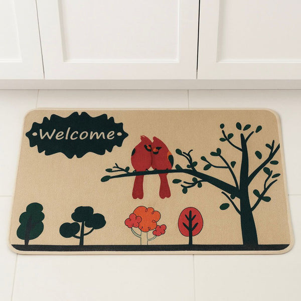 DECORATIVE NON SLIP KITCHEN MAT 50X80CM WELCOME BIRDS
