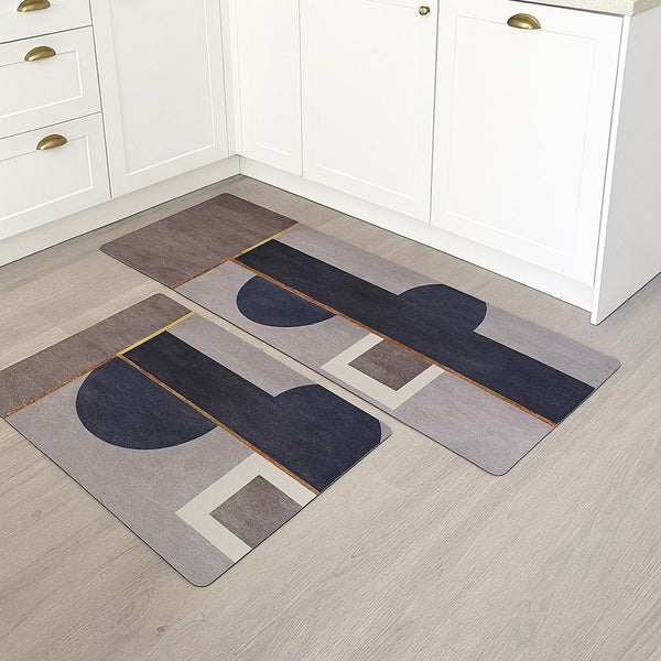 ANTISLIP RUBBER KITCHEN MAT SET 2 PIECES CIR