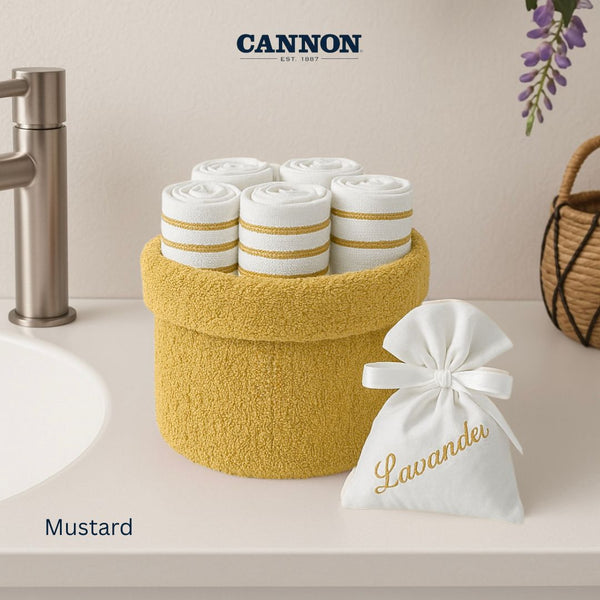 CANNON 100% COTTON TOWEL BASKET SET 8-PIECE