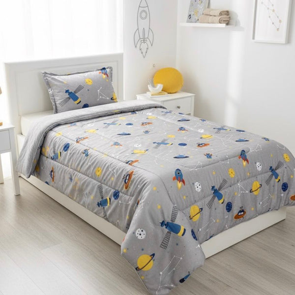 3D KIDS WINTER COMFORTER SET 2 PIECES SPACE GREY
