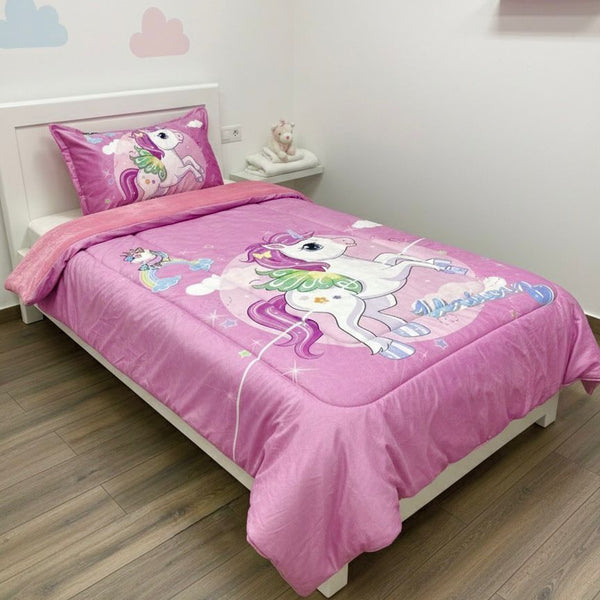 3D KIDS WINTER COMFORTER SET 2 PIECES UNICORN