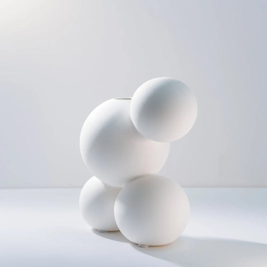 WHITE CERAMIC VASE 4 BUBBLE BUD