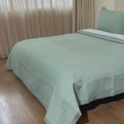 CANNON THREE LAYERS JAQUARD POLYCOTTON STONE WASH BEDSPREAD SEQ