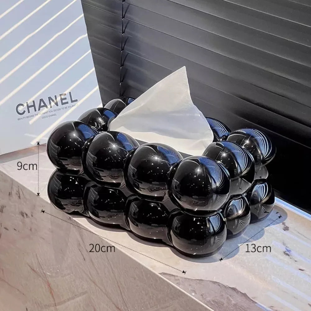 PORCELAIN 4- BUBBLE TISSUE BOX