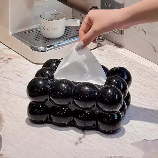 PORCELAIN 4- BUBBLE TISSUE BOX