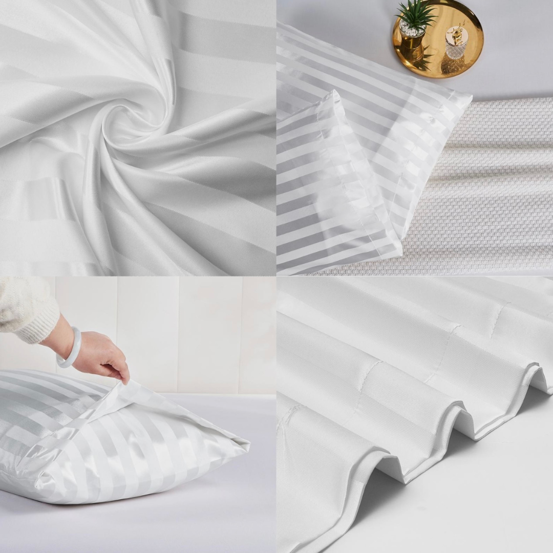 COMFYB LUXURY 100% COTTON SATIN PILLOWCASES 2 PIECES SOLID