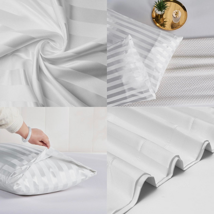 COMFYB LUXURY 100% COTTON SATIN PILLOWCASES 2 PIECES SOLID