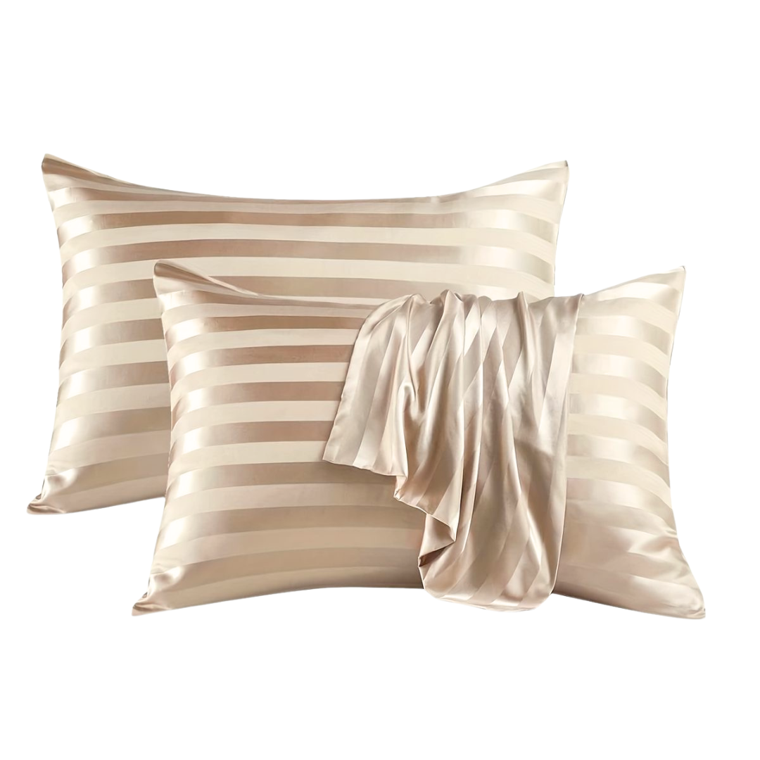 COMFYB LUXURY 100% COTTON SATIN PILLOWCASES 2 PIECES SOLID